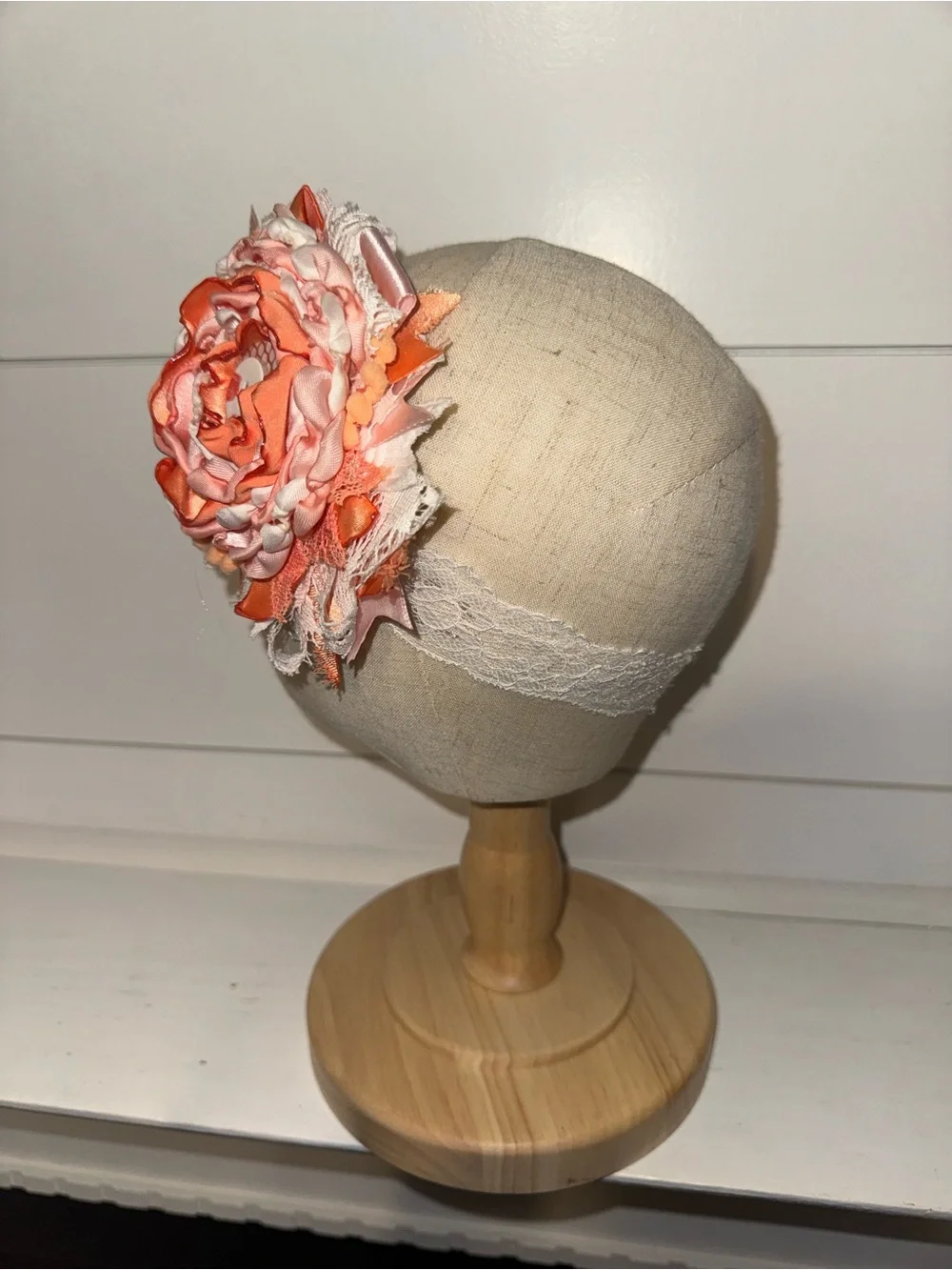 Peach Flower Headband (EUC)